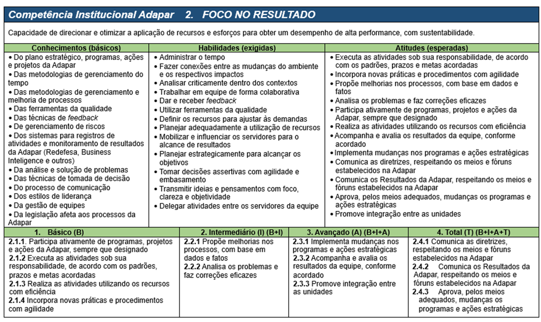 Competência Foco no Resultado
