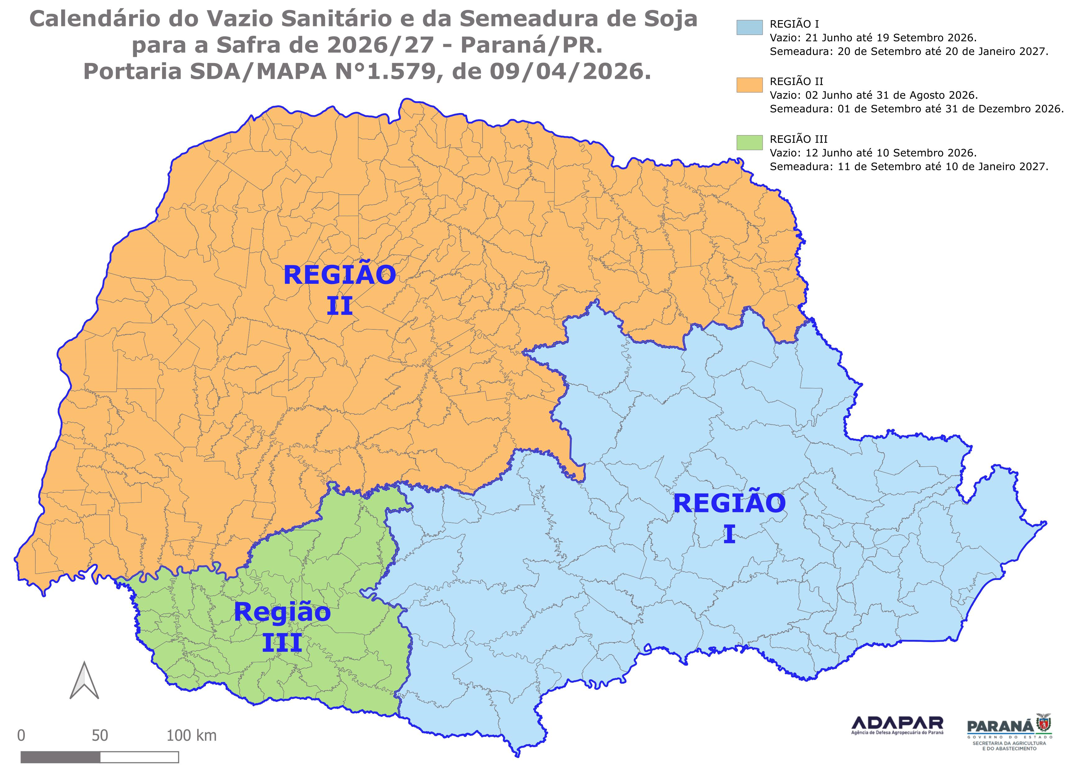 Calendário do Vazio Sanitário e Semeadura de Soja para safra de 2026/2027