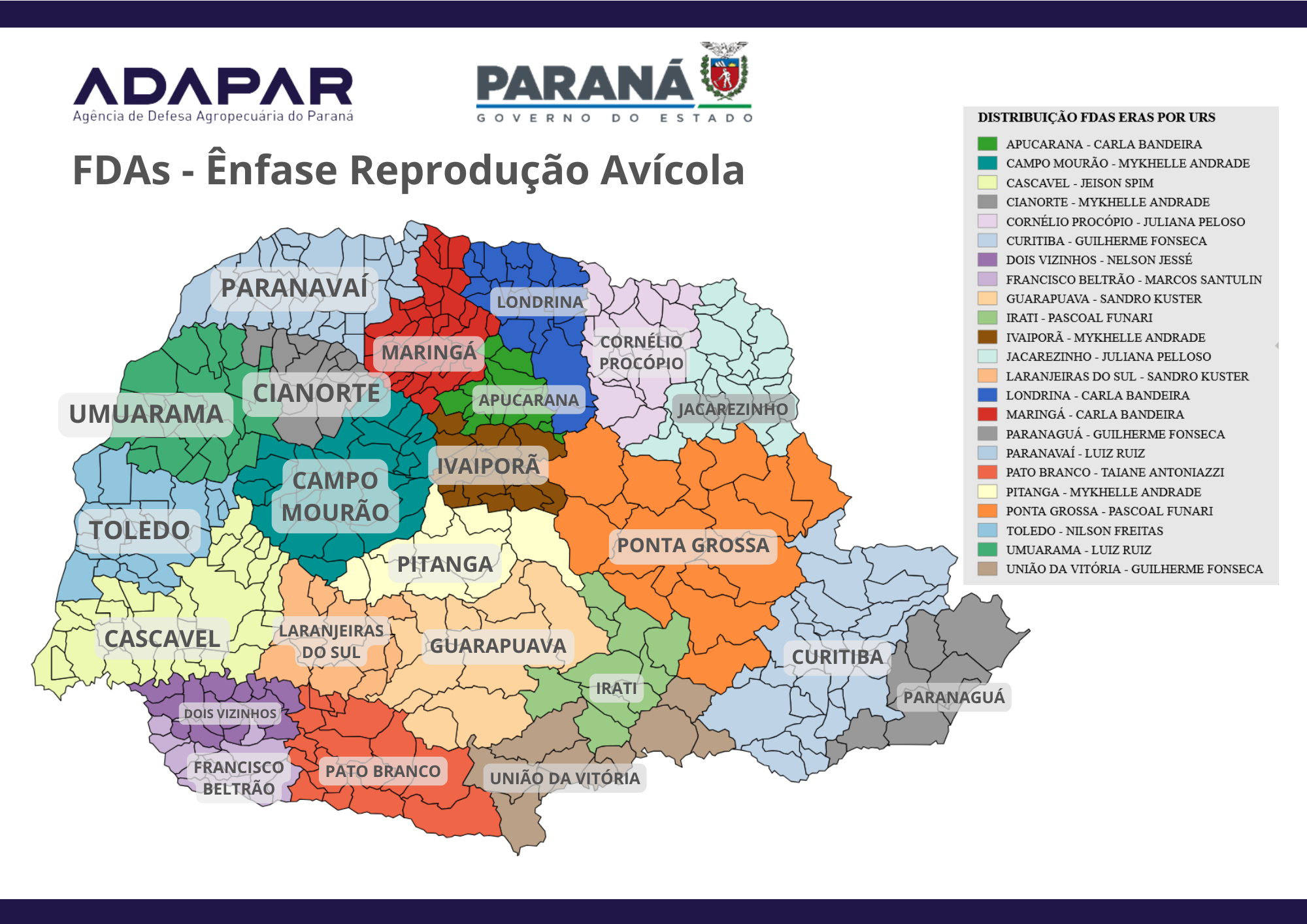 Mapa PR - Distribuição dos FDAs ERAs