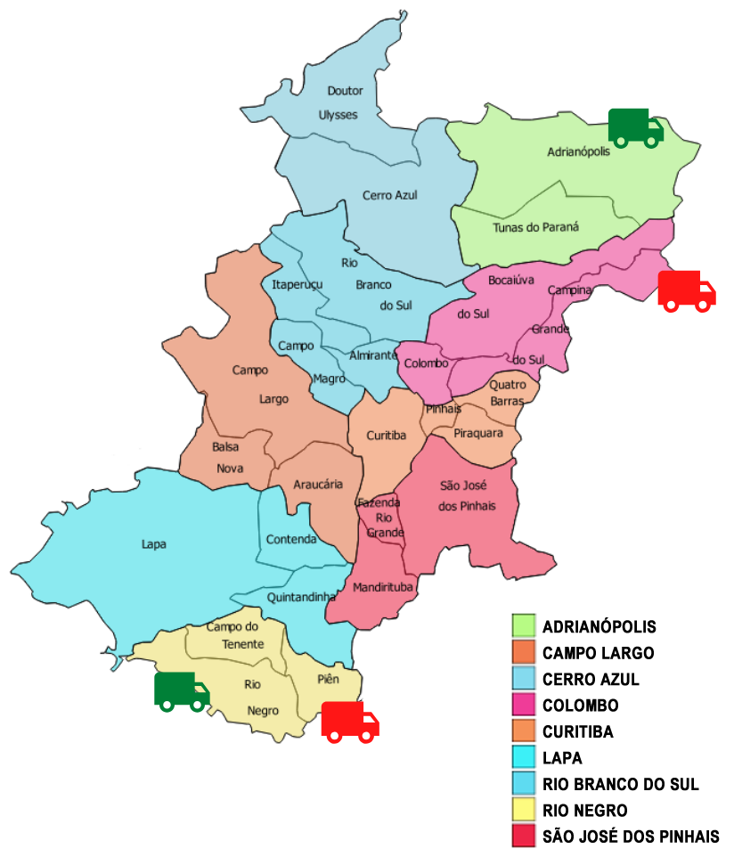 Mapa URS de Curitiba