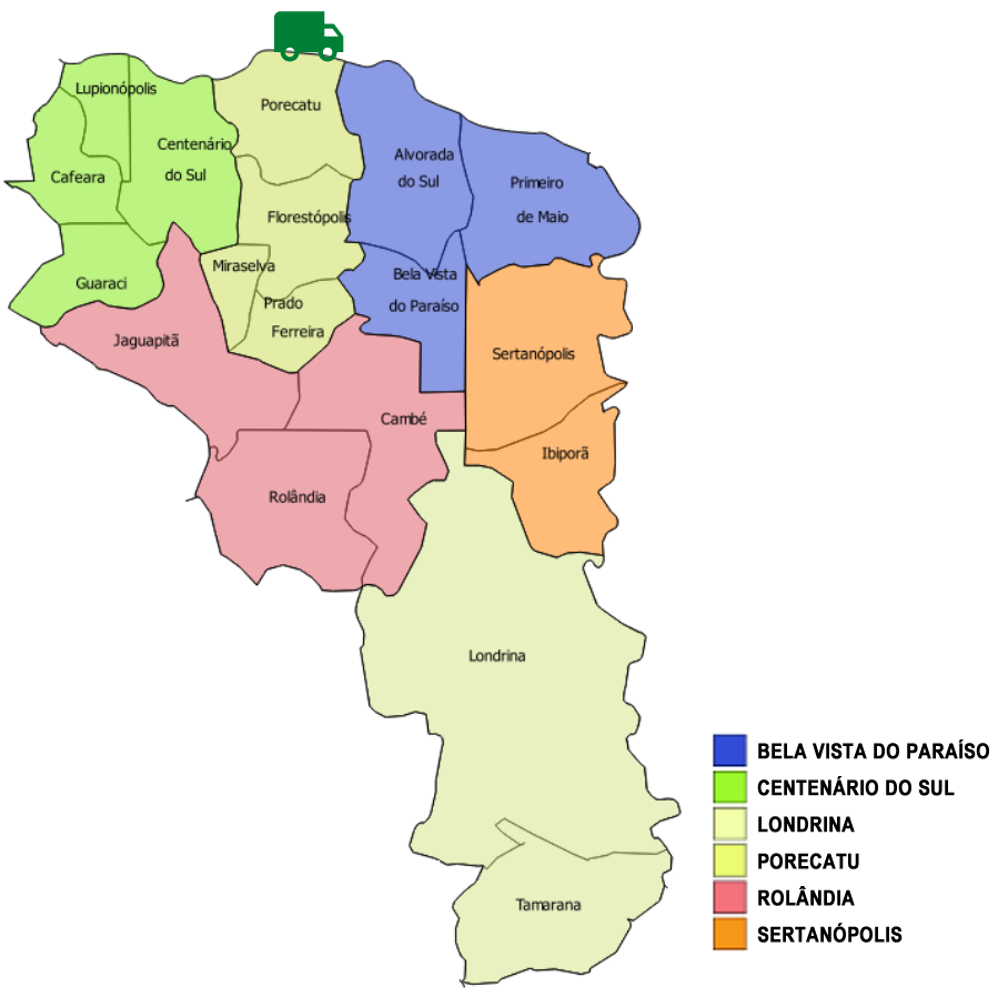 Mapa  URS de Londrina
