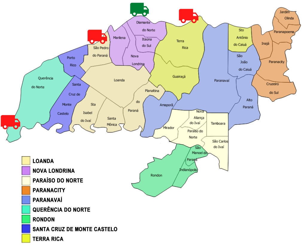 Mapa URS de Paranavaí