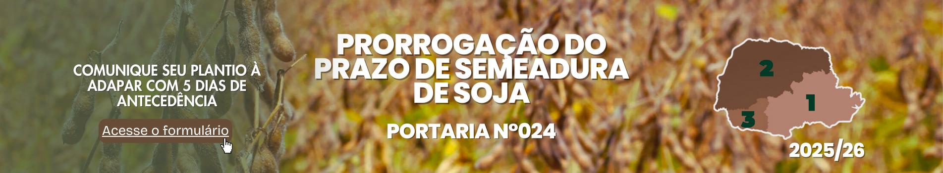Ampliação do prazo de semeadura de soja