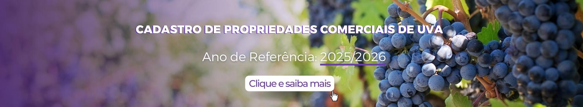 Cadastro de propriedades comerciais de uva 2025/2026