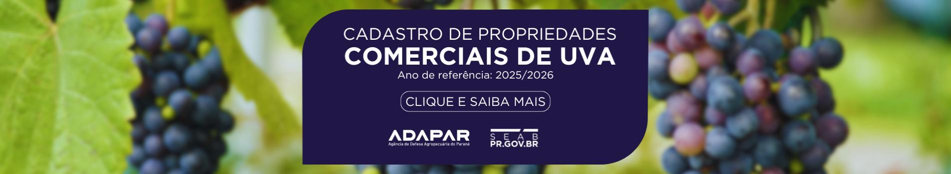 Cadastro de propriedades comerciais de uva