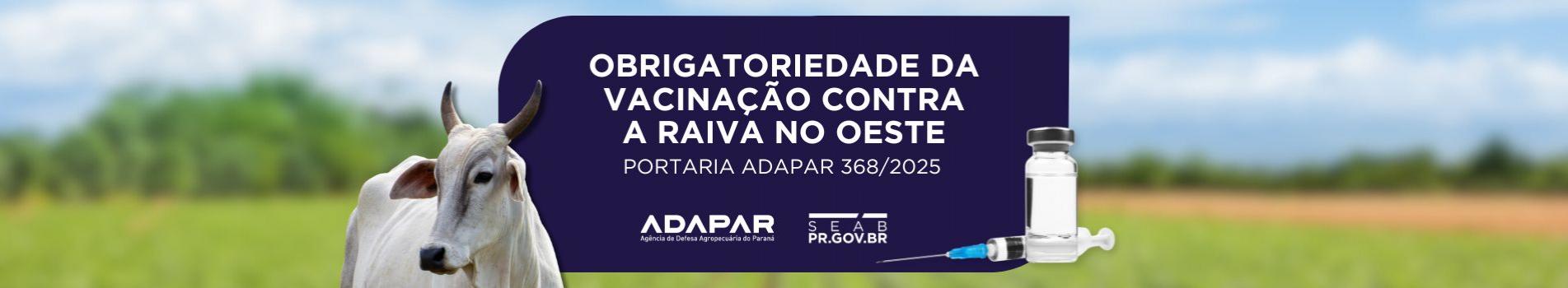 Obrigatoriedade da vacinação contra a raiva no Oeste