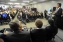 Governador Beto Richa, acompanhado pelo, presidente do G5 Promotrade, Rubens Zago, secretário chefe da Casa Civil, Reinhold Stephanes, secretário de Agricultura e Abastecimento, Norberto Ortigara, presidente da Agência de Defesa Agropecuária Adapar, Inácio Afonso Kroetz, senador Blairo Maggi, superintendente do Ministério da Agricultura, Glauco Bertoldo, senador Cidinho Santos, presidente da Associação Brasileira de Proteina Animal, Francisco Turra, prefeito de Pinhais, Luiz Goulart Alves,