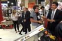 Governador Beto Richa, acompanhado pelo, presidente do G5 Promotrade, Rubens Zago, secretário chefe da Casa Civil, Reinhold Stephanes, secretário de Agricultura e Abastecimento, Norberto Ortigara, presidente da Agência de Defesa Agropecuária Adapar, Inácio Afonso Kroetz, senador Blairo Maggi, superintendente do Ministério da Agricultura, Glauco Bertoldo, senador Cidinho Santos, presidente da Associação Brasileira de Proteina Animal, Francisco Turra, prefeito de Pinhais, Luiz Goulart Alves,