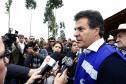 Governador Beto Richa lança junto com o secretário da Agricultura e do Abastecimento, Norberto Ortigara e o diretor presidente da Adapar, Inácio Kroetz, Campanha Estadual de Vacinação contra Febre Aftosa de 2014. Campo Magro, 30-04-14