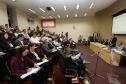 Reunião sobre o reconhecimento internacional da zona livre da peste suína clássica no Paraná. Na foto o secretário estadual da Agricultura e Abastecimento, Norberto Ortigara, durante abertura do encontro. Curitiba, 19/03/2015. Foto: Pedro Ribas/ANPr