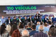 Governador Carlos Massa Ratinho Junior entrega 110 veículos para Adapar e faz 14 milhões de investimentos. Foto: Gilson Abreu/Aen