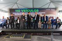 Governador Carlos Massa Ratinho Junior entrega 110 veículos para Adapar e faz 14 milhões de investimentos. Foto: Gilson Abreu/Aen