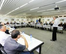 Diretor Presidente da ADAPAR, Inácio Afonso Kroetz, participa com o Secretário da Agricultura e do Abastecimento, Norberto Ortigara,  da reunião do Conselho Estadual de Sanidade Agropecuária