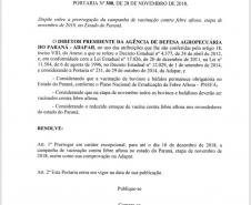 Adapar Prorroga a Campanha de Vacinação Contra Aftosa da Etapa de Novembro