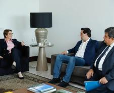 O governador Carlos Massa Ratinho Junior e a ministra da Agricultura, Pecuária e Abastecimento, Tereza Cristina, anunciam nesta terça-feira (15),  no Palácio Iguaçu, em Curitiba, a suspensão das campanhas de vacinação contra febre aftosa em rebanhos bovinos e de bufalinos no Paraná.  Curitiba, 14/10/2019 - Foto: Geraldo Bubniak/AEN