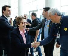 O governador Carlos Massa Ratinho Junior e a ministra da Agricultura, Pecuária e Abastecimento, Tereza Cristina, anunciam nesta terça-feira (15),  no Palácio Iguaçu, em Curitiba, a suspensão das campanhas de vacinação contra febre aftosa em rebanhos bovinos e de bufalinos no Paraná.  Curitiba, 14/10/2019 - Foto: Geraldo Bubniak/AEN