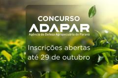 Inscrições para novo concurso público da Adapar terminam nesta quarta-feira