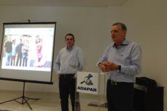 Diretor-Presidente da ADAPAR, Inácio Kroetz e o palestrante, eng. agrônomo Luiz Roberto Saldanha Rodrigues.