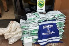 Em Rio Azul PR, agrotóxicos contrabandeados foram  apreendidos por policiais do Serviço Reservado 8º CIA e autuações administrativas foram lavradas por ficais da  Adapar.