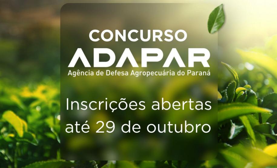 Inscrições para novo concurso público da Adapar terminam nesta quarta-feira