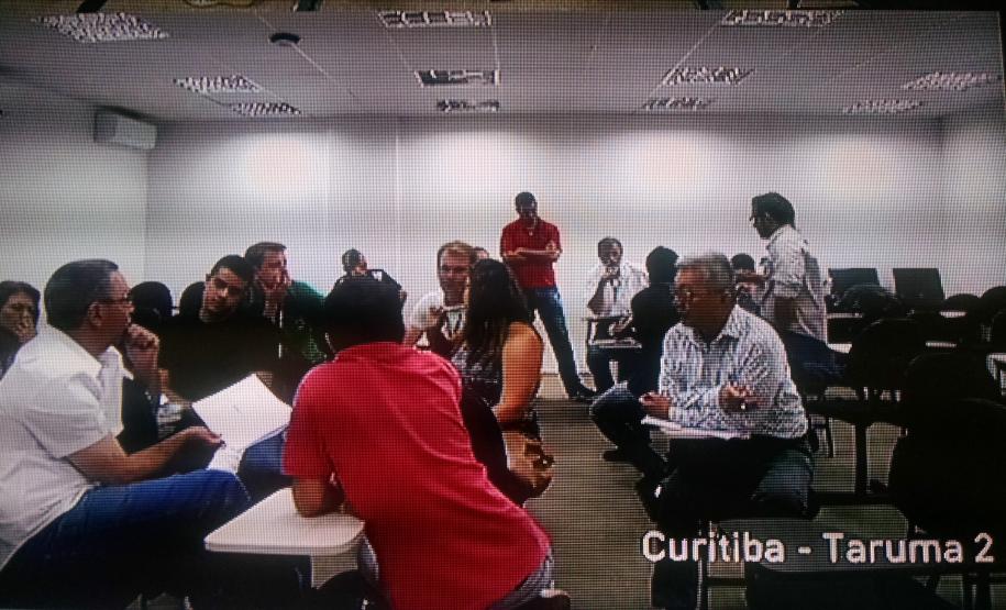 Teve início nesta semana o ciclo de planejamento estratégico da ADAPAR para o período 2016 – 2019, com a realização da primeira fase das OFICINAS DE DIAGNÓSTICO ESTRATÉGICO - Detalhe da videoconferência