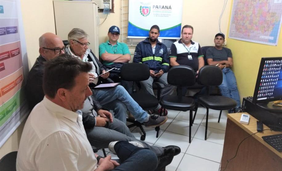 Gerência de trânsito agropecuário faz os preparativos finais para área livre de febre aftosa sem vacinação Treinamento no PFTA de Guaratuba (set/19)